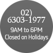02)6303-1977AM9~PM6 Holiday OFF